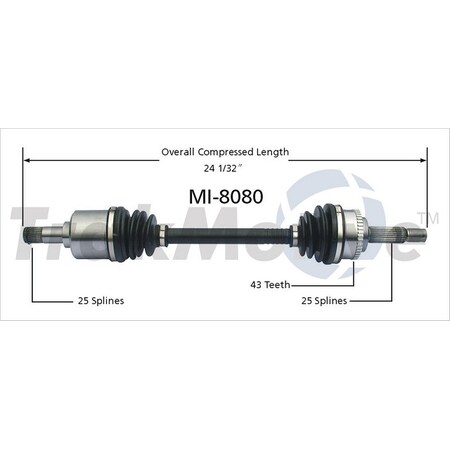 Surtrack Axle Cv Axle Shaft, Mi-8080 MI-8080